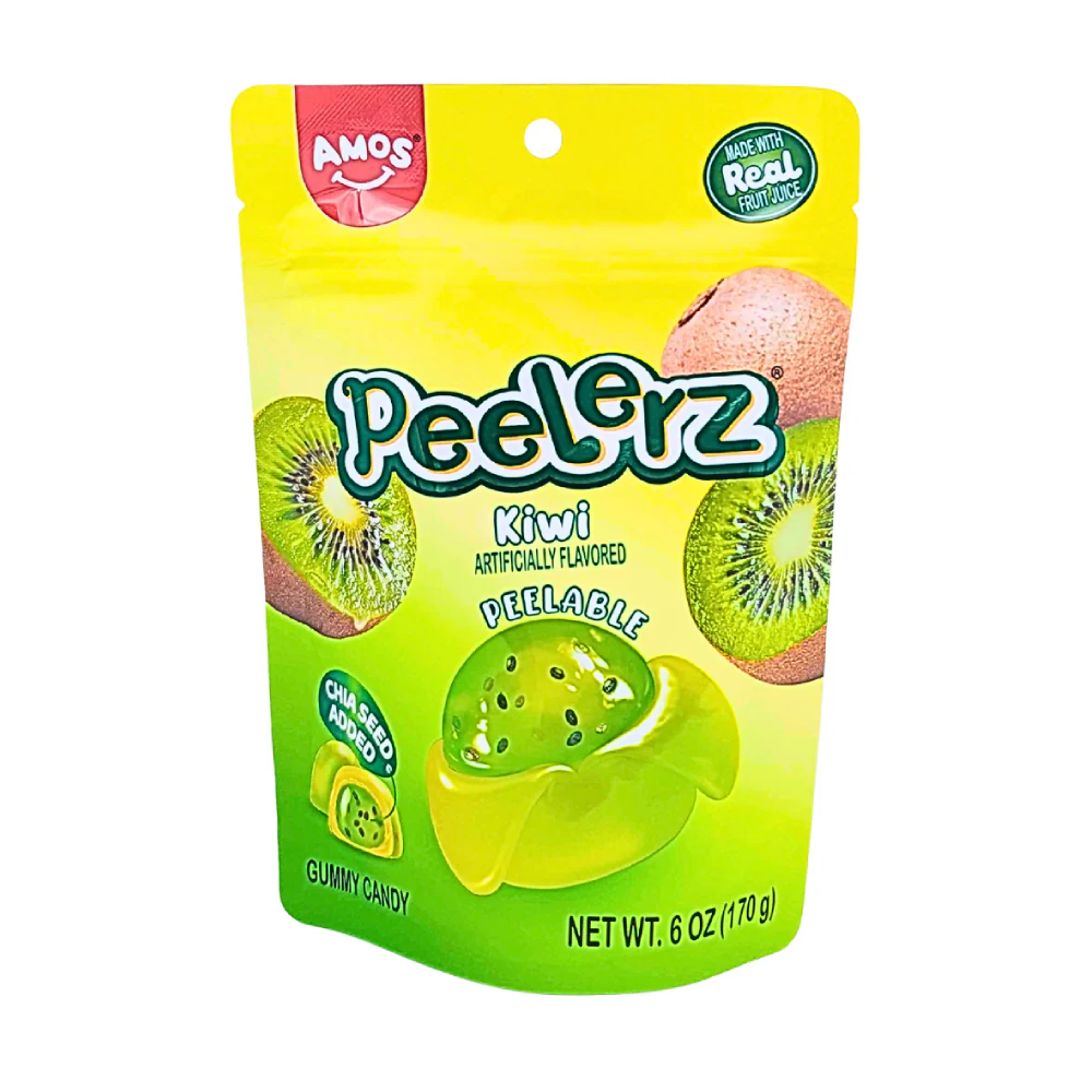 Amos Peelerz Kiwi Artificially Flavored Peelable Gummy Candy (170g)