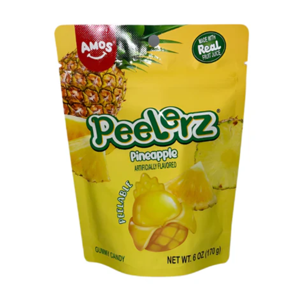 Amos Peelerz Pineapple Artificially Flavored Peelable Gummy Candy (170g)