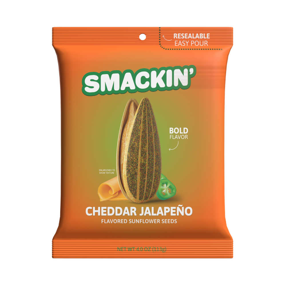 SMACKIN' Cheddar Jalapeno Flavored Sunflower Seeds (113g)