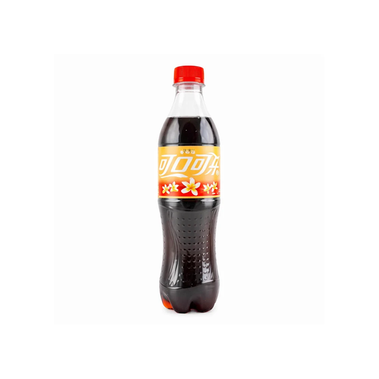 A single bottle of Coca-Cola Zero Sugar soda on a plain white background. The bottle is clear plastic, filled with dark brown liquid, has a red cap, and a yellow and red label with Chinese text.