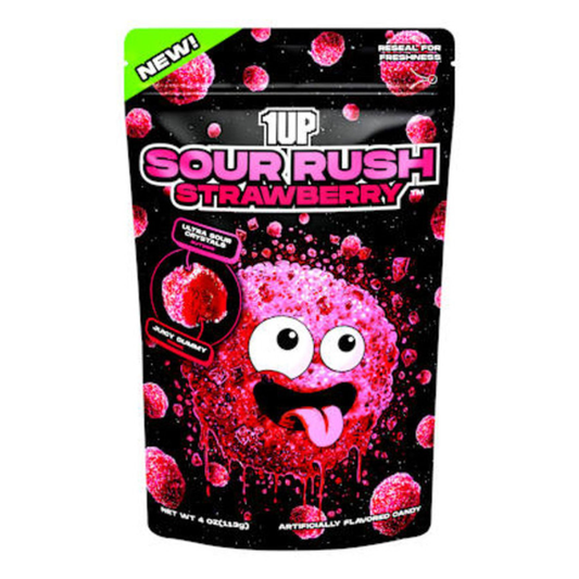 1UP Sour Rush Strawberry Candy (113g)