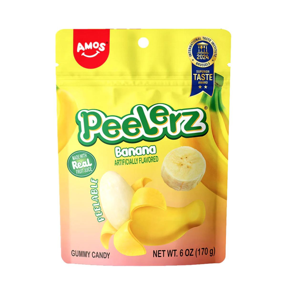 Amos Peelerz Banana Artificially Flavored Peelable Gummy Candy (170g)