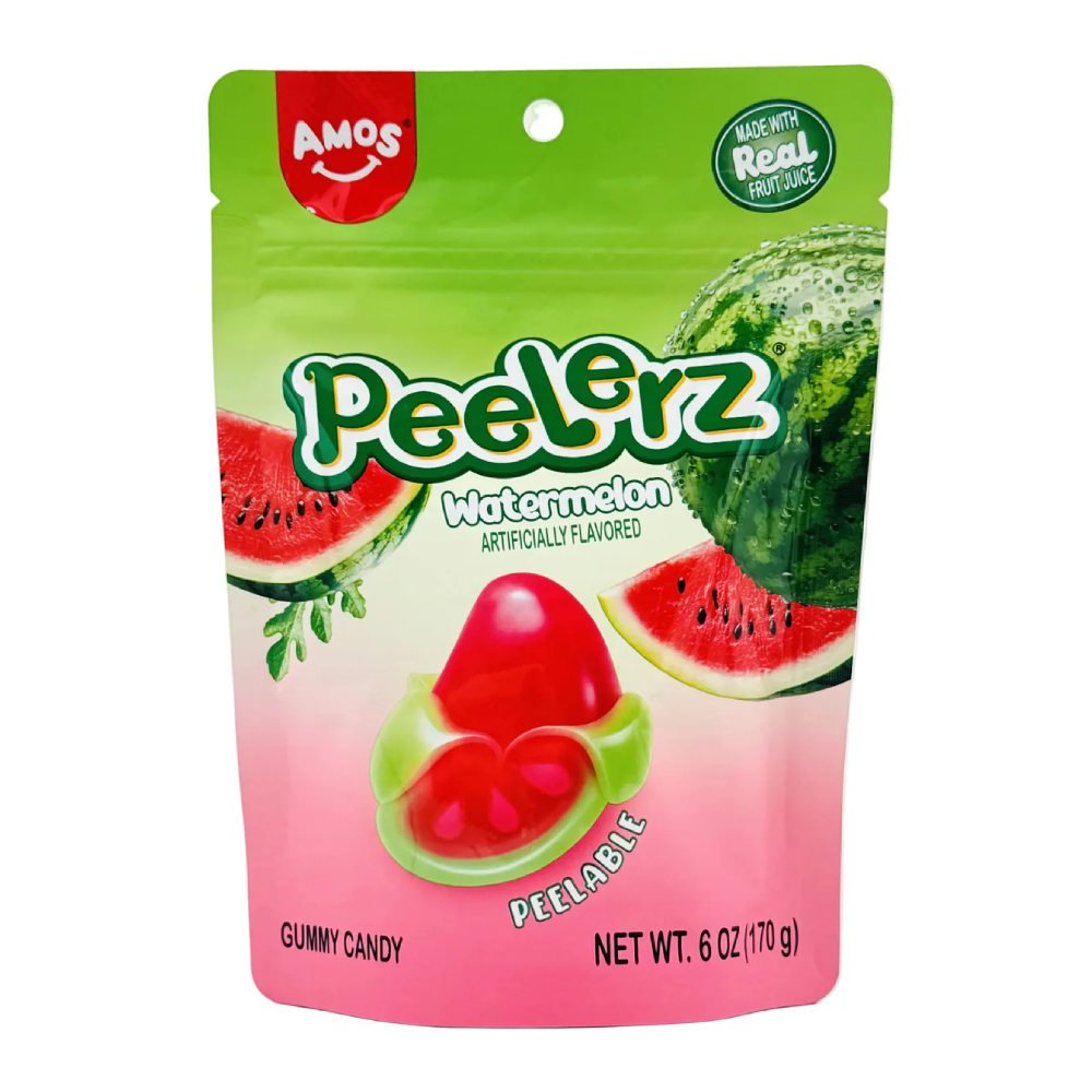 Amos Peelerz Watermelon Artificially Flavored Peelable Gummy Candy (170g)