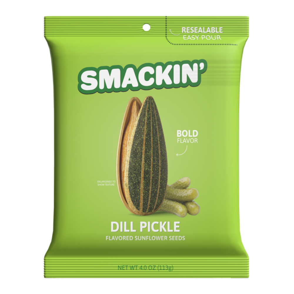 SMACKIN' Dill Pickle Flavored Sunflower Seeds (113g)