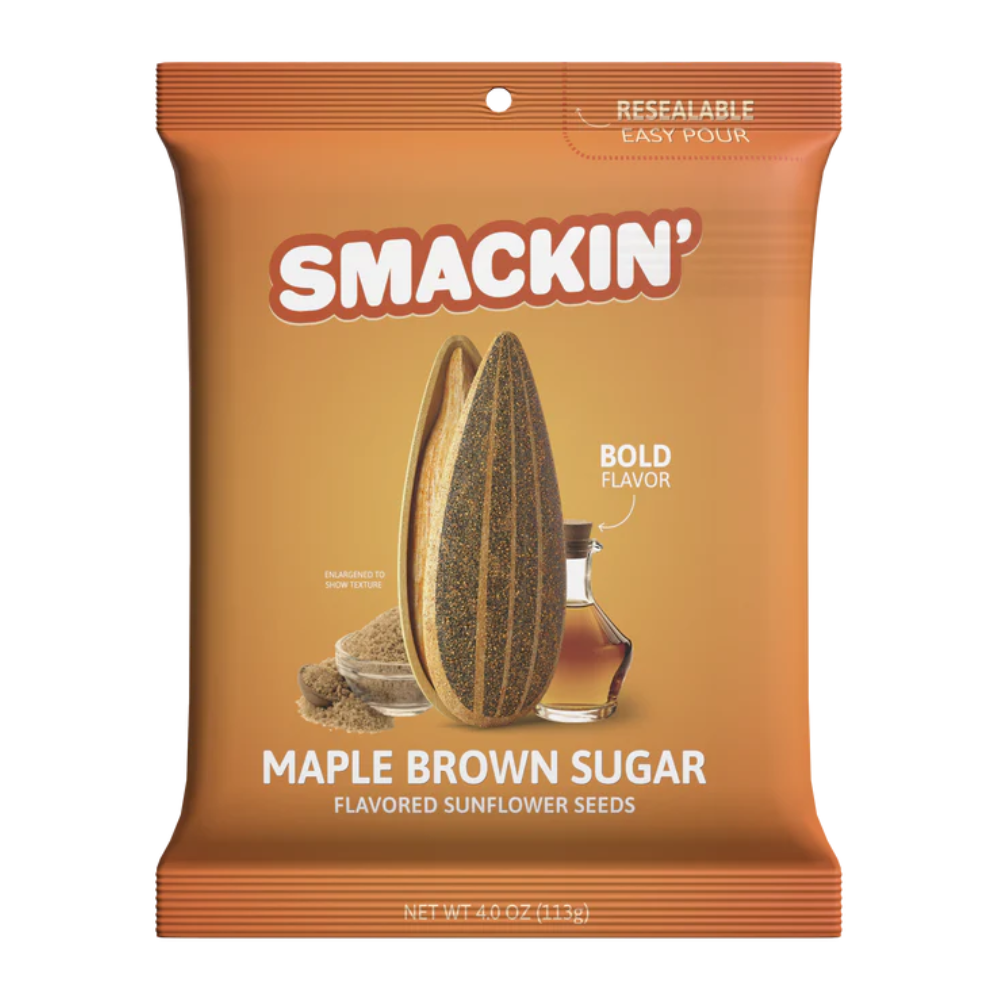 SMACKIN' Maple Brown Sugar Flavored Sunflower Seeds (113g)