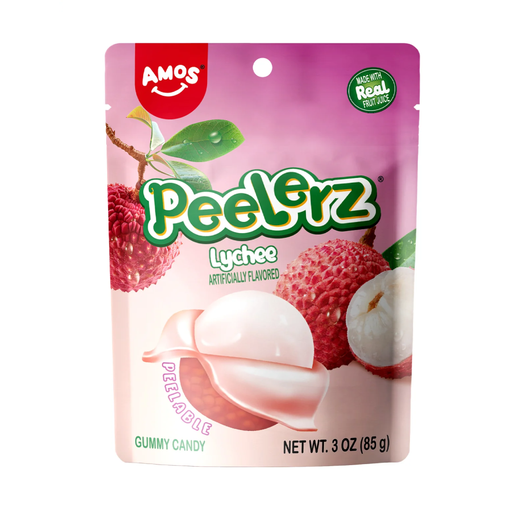 Amos Peelerz Lychee Artificially Flavored Peelable Gummy Candy (170g)