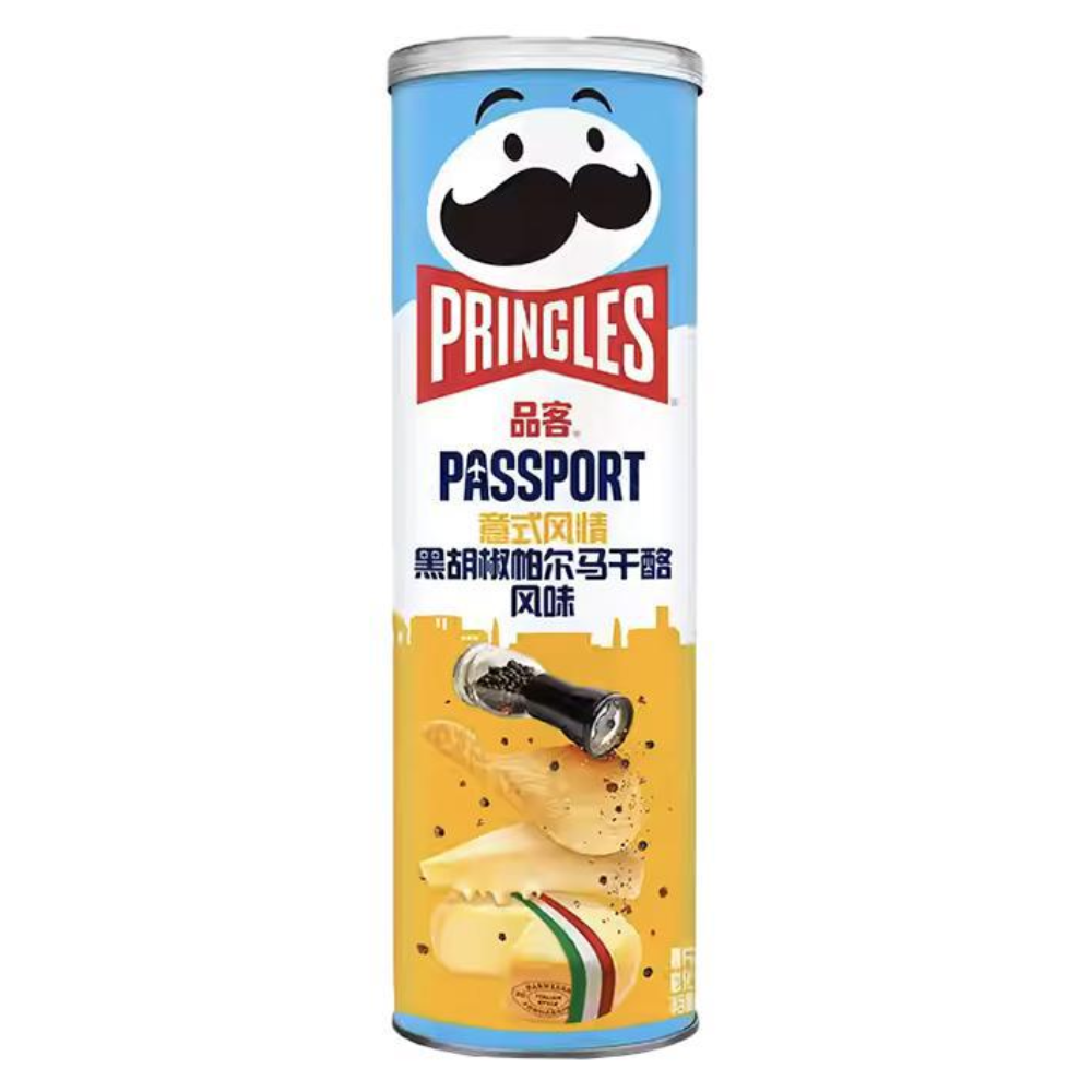 Pringles Passport Italian Style Black Pepper & Parmesan Flavor Chips (110g)