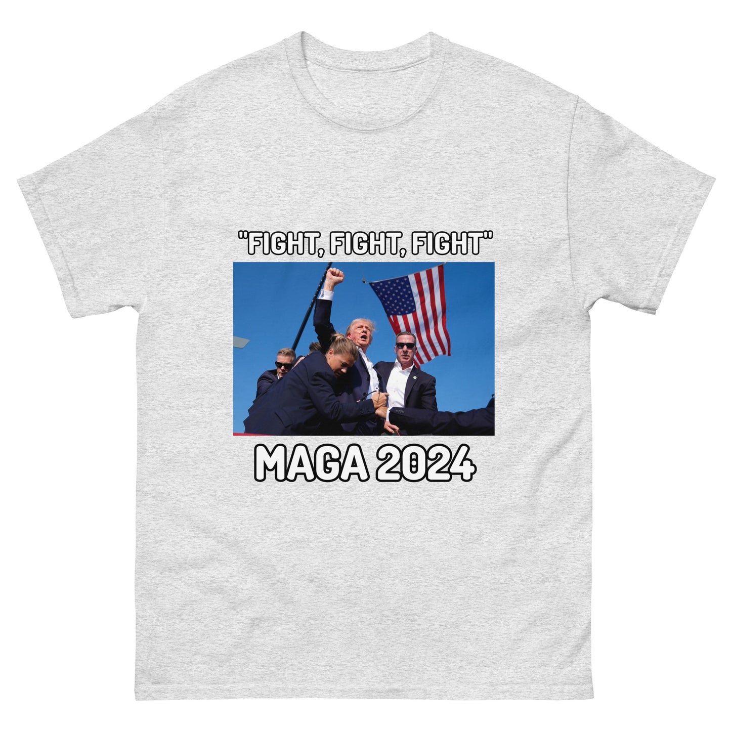 Trump "Fight,Fight,Fight" MAGA 2024 Funny T-Shirt for Men and Women - Full Sizes Available