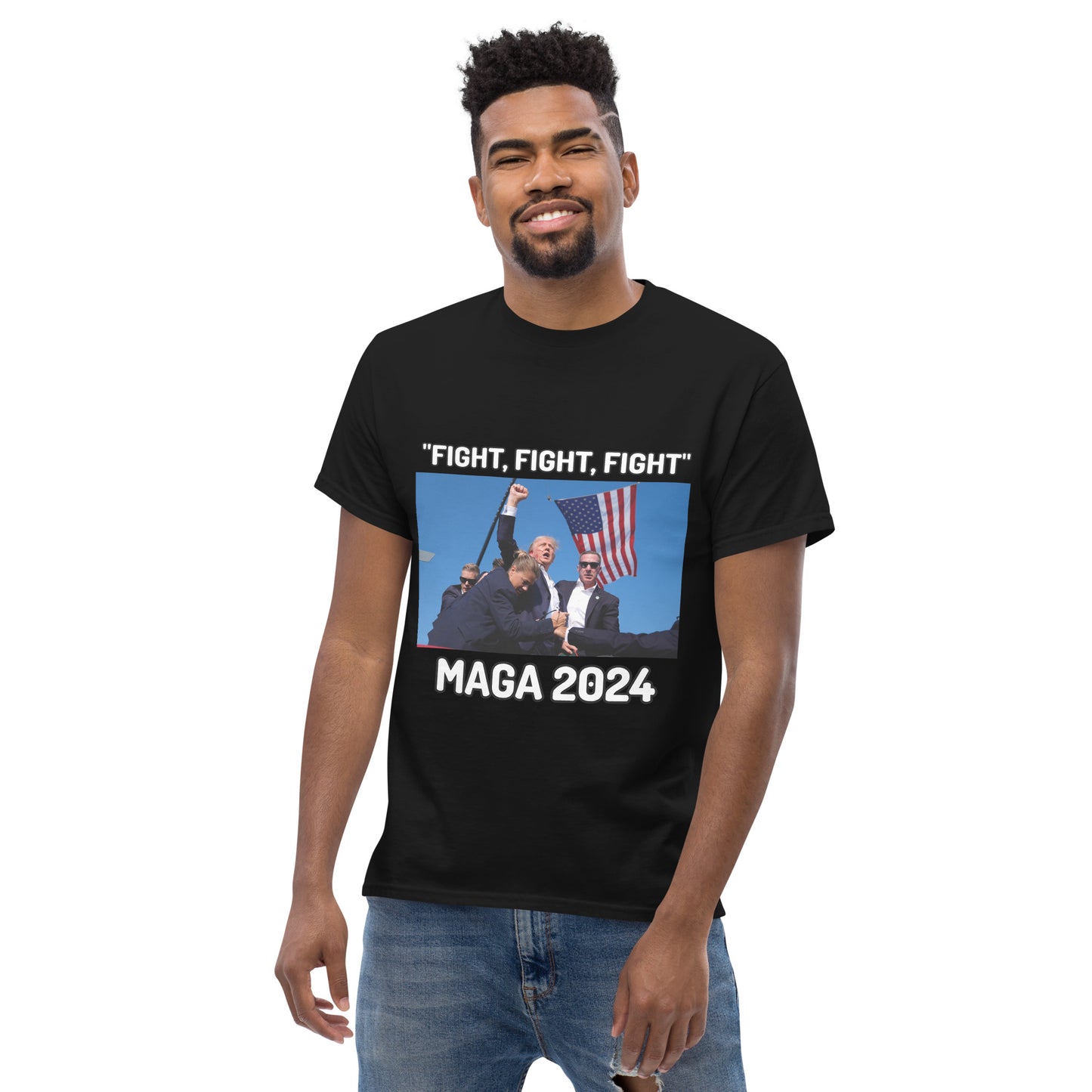 Trump "Fight,Fight,Fight" MAGA 2024 Funny T-Shirt for Men and Women - Full Sizes Available