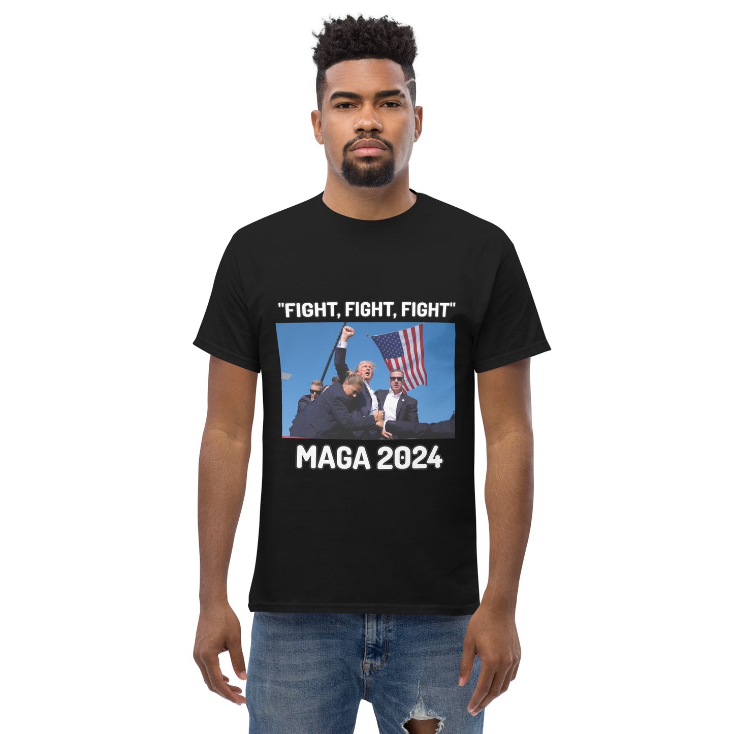 Trump "Fight,Fight,Fight" MAGA 2024 Funny T-Shirt for Men and Women - Full Sizes Available