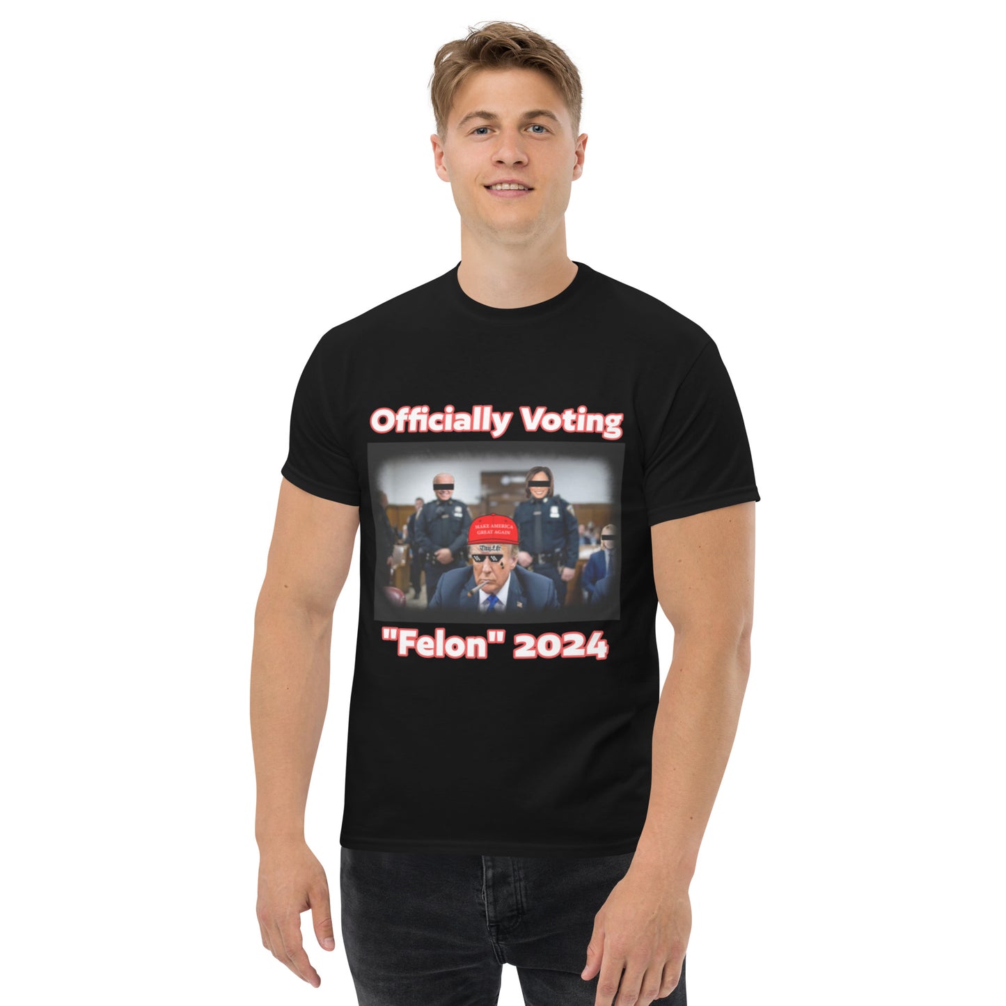 Trump Officially Voting Felon 2024 Funny T-Shirt for Men and Women - Full Sizes Available