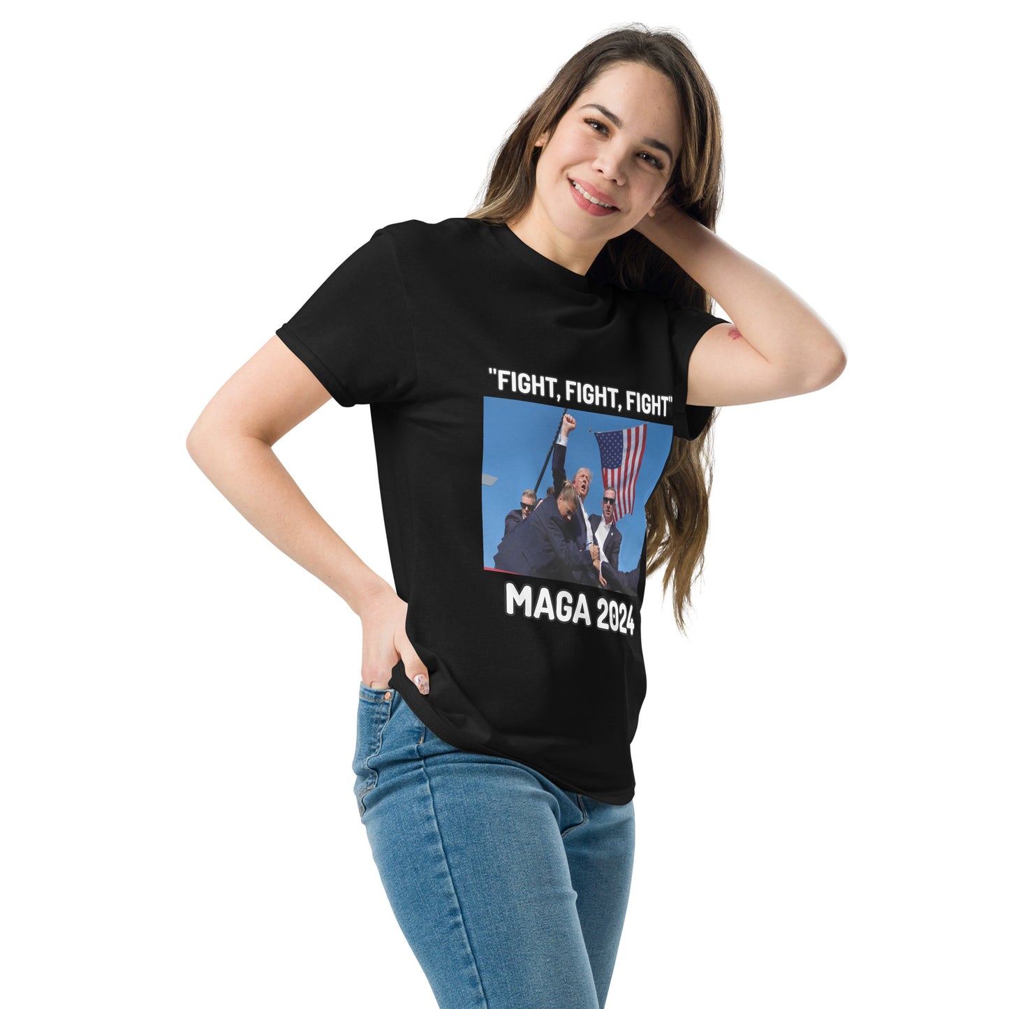 Trump "Fight,Fight,Fight" MAGA 2024 Funny T-Shirt for Men and Women - Full Sizes Available