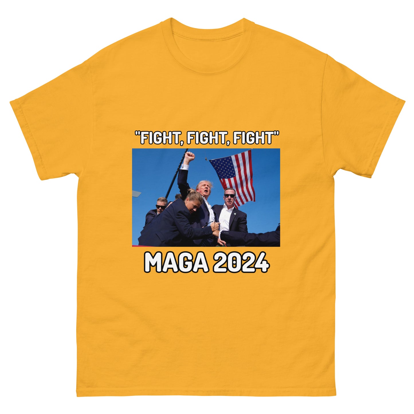 Trump "Fight,Fight,Fight" MAGA 2024 Funny T-Shirt for Men and Women - Full Sizes Available