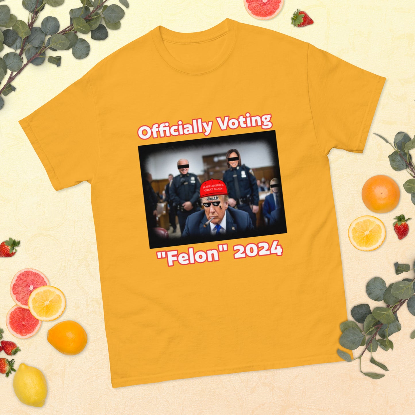 Trump Officially Voting Felon 2024 Funny T-Shirt for Men and Women - Full Sizes Available