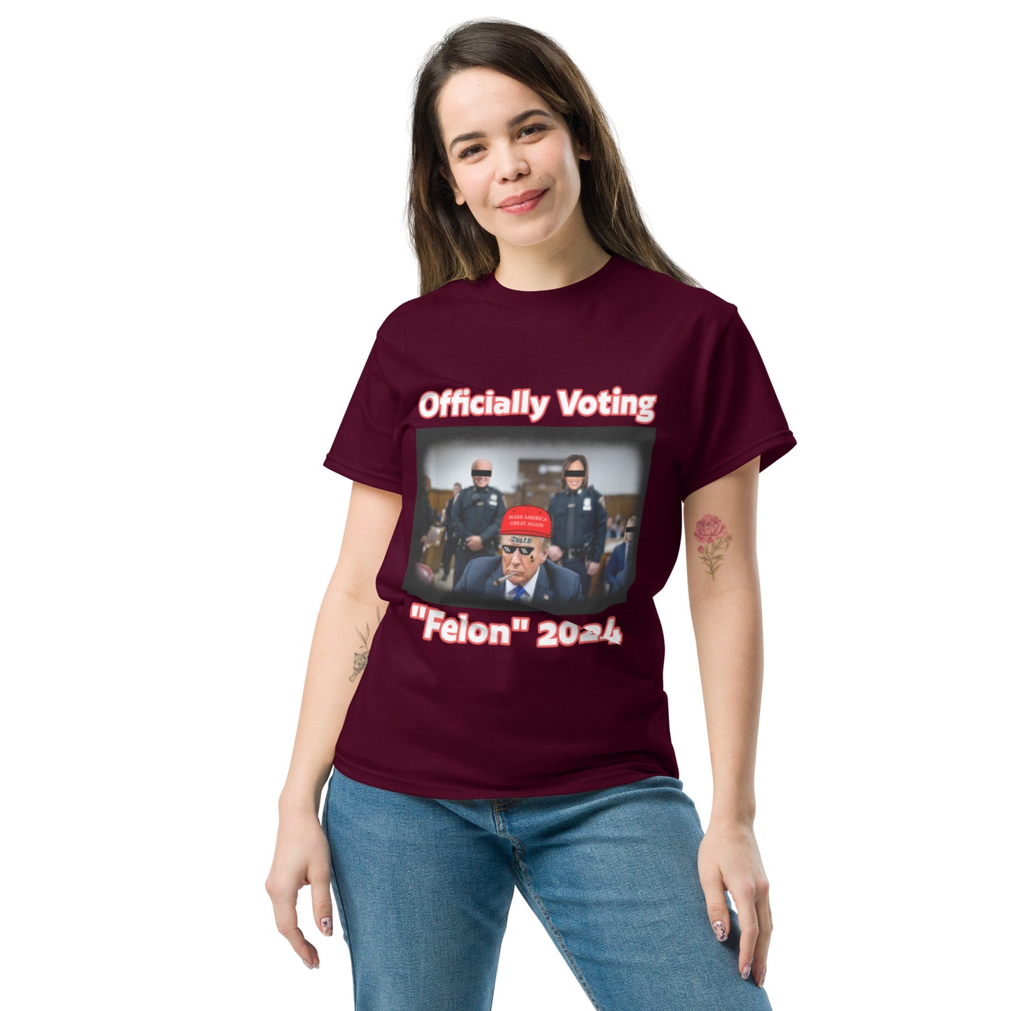 Trump Officially Voting Felon 2024 Funny T-Shirt for Men and Women - Full Sizes Available